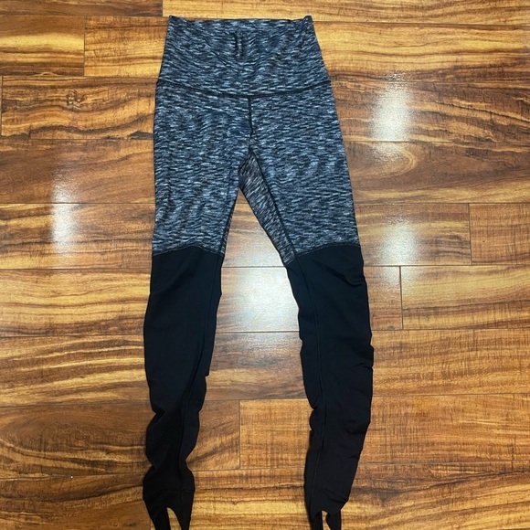 Lululemon Wunder Under Pant *Stirrup Dramatic Static White Black / Black - Picture 6 of 10